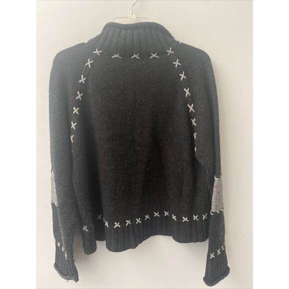 PBJ Sport Vintage Sweater Women's Multi Color Patchwork Chunky Knit Size M - Picture 5 of 5